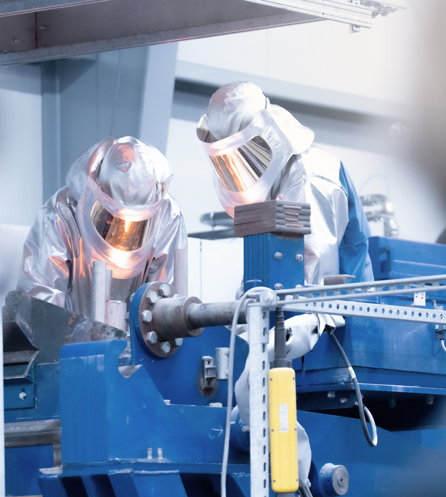Steel CleanUp operators working at the reduction furnace