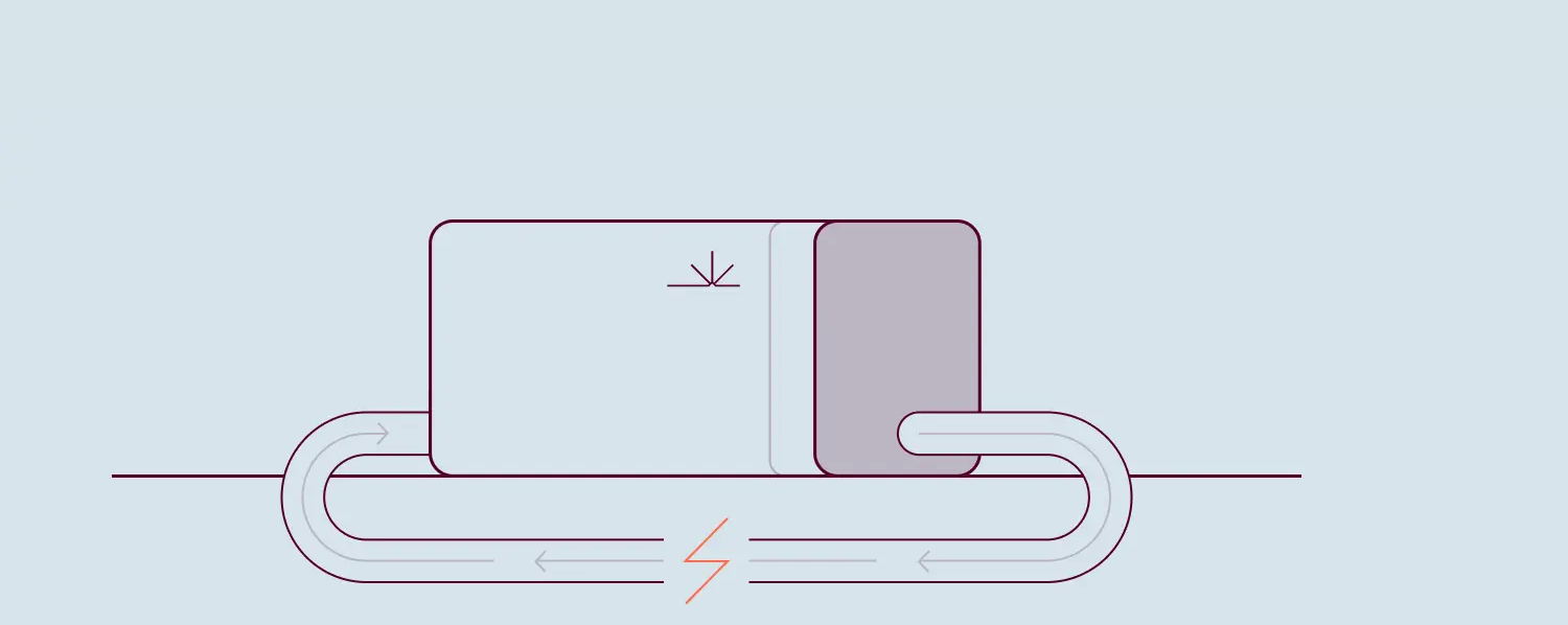 Line illustration of a fully electric closed-loop upcycling furnace